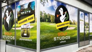 Golf Studios Lohja ikkunateippaus - Mainostoimisto BrandX Oy