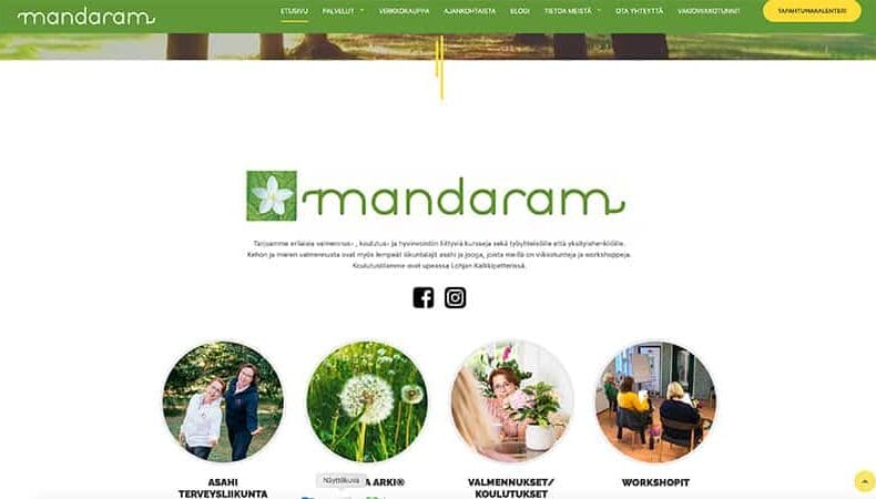 Mandaram kotisivut - Mainostoimisto Brandx