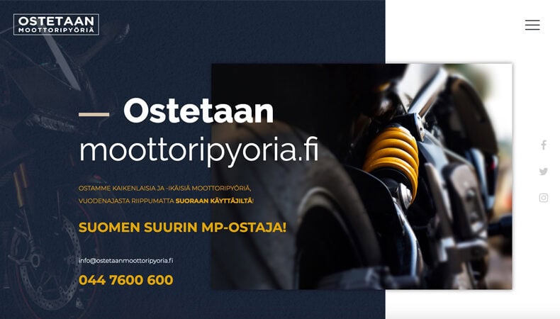 ostetaan moottoripyoria.fikotisivut - Mainostoimisto Brandx