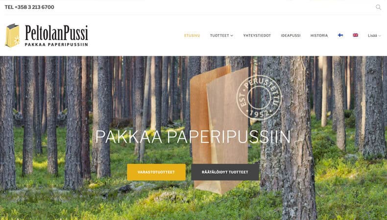 Peltolan Pussi kotisivut - Mainostoimisto BrandX Oy