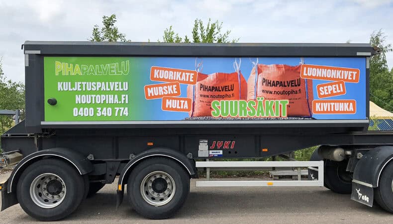 Pihapalvelu teippaukset - Mainostoimisto BrandX Oy