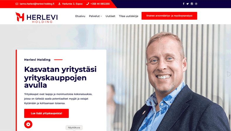 Herlevi Holding kotisivut - Mainostoimisto BrandX Oy
