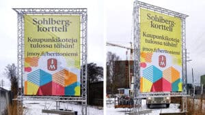 JM Suomi trussiteline, suurkuvatuloste, mainoslakana - Mainostoimisto BrandX Oy