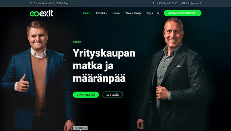 GoExit kotisivut - Mainostoimisto BrandX