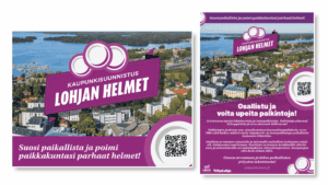 Lohjan Helmet kaupunkisuunnistus julisteet ja ovitarrat | Mainostoimisto BrandX
