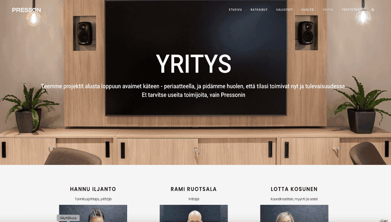 Presson Oy kotisivut | Mainostoimisto BrandX Oy